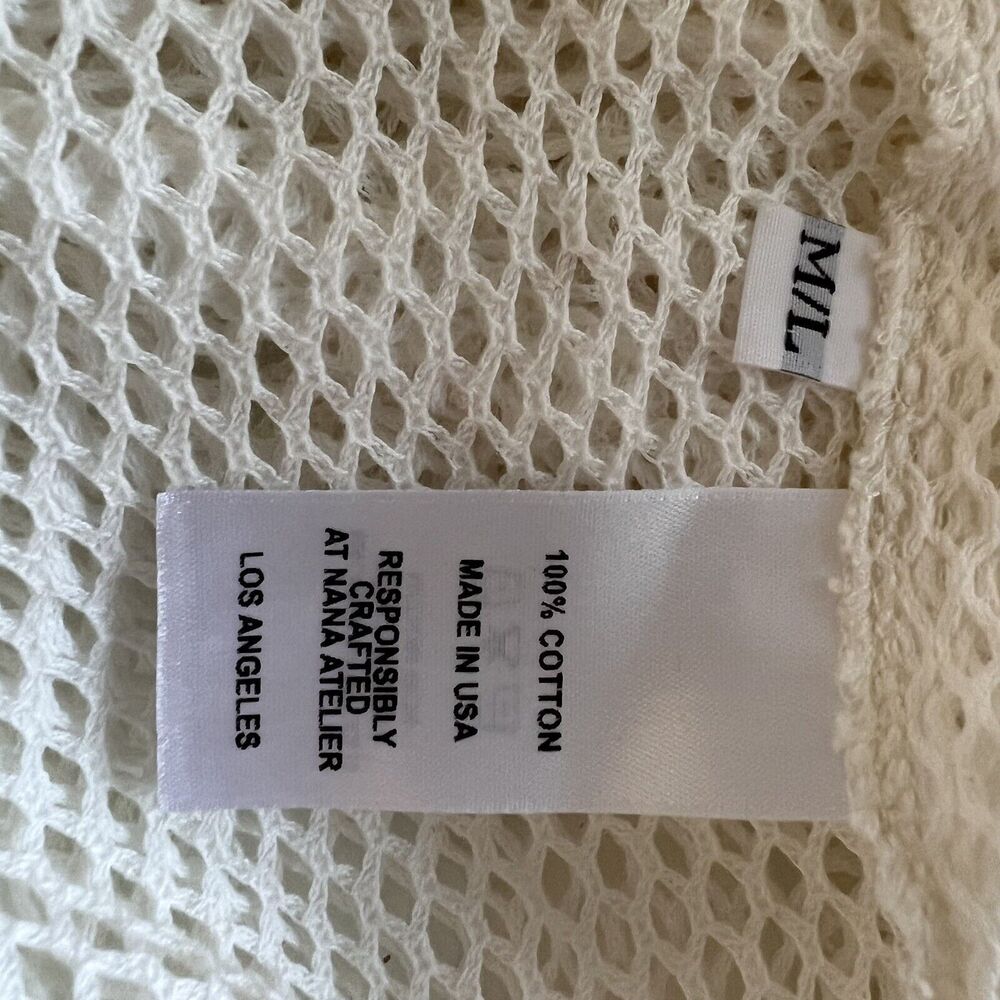 Tigre Et Tigre Rare Jayme Womens Dress M/L Ivory Net short Sleeve Midi USA - Picture 9 of 12